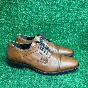 Johnston Murphy size 9 M Classic Brown Cap Toe Leather Men's Dress Shoes
